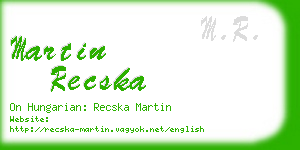 martin recska business card